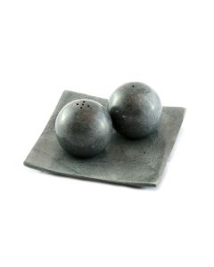 STONE SALT AND PEPPER SHAKERS